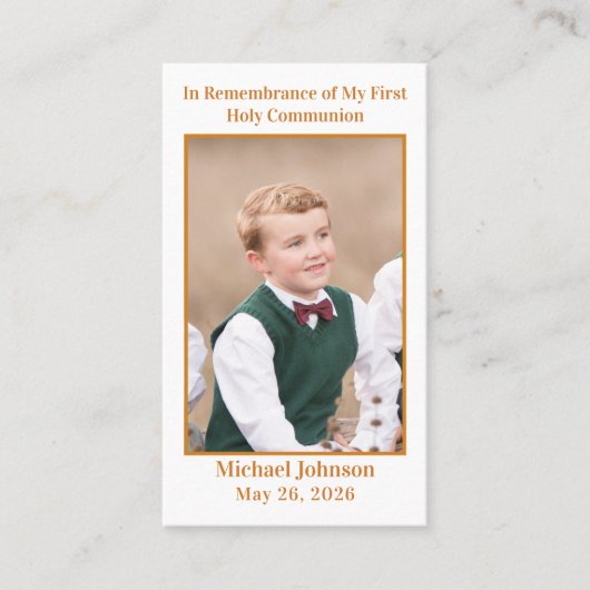 Eerste Heilige Communie Kaart Visitekaartje (Voorkant)