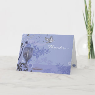 Eerste Heilige Communie Kalice Dove Hartelijk dank Bedankkaart