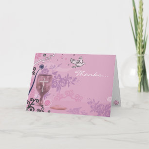 Eerste Heilige Communie Kalice Dove Hartelijk dank Bedankkaart