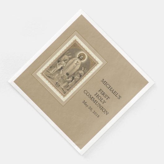 Eerste Heilige Communie Katholiek Kind Jezus Host Servet (Hoek)