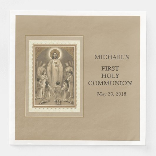 Eerste Heilige Communie Katholiek Kind Jezus Host Servet (Voorkant)