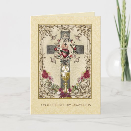 Eerste Heilige Communie Katholiek Traditioneel Kaart (Voorkant)