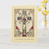 Eerste Heilige Communie Katholiek Traditioneel Kaart (Gele Bloem)