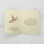 Eerste Heilige Communie Katholieke Bloemen Dank u Bedankkaart (Binnen)