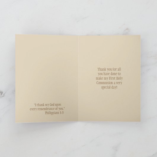 Eerste Heilige Communie Katholieke Crucifix Priest Feestdagen Kaart (Binnen)