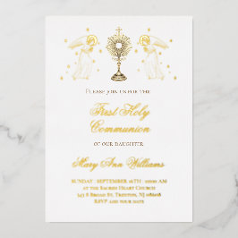 Eerste Heilige Communie katholieke engelen Euchari Folie Uitnodiging