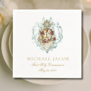 Eerste Heilige Communie Katholieke Kelk Host Engel Servet