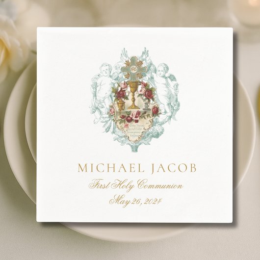 Eerste Heilige Communie Katholieke Kelk Host Engel Servet