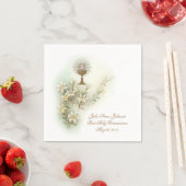 Eerste Heilige Communie Katholieke Kelk Host Lilie Servet (Insitu)