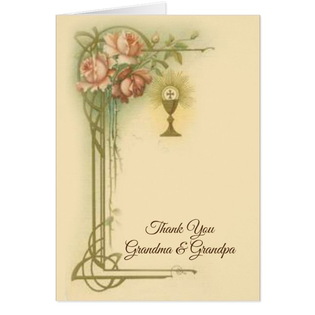 Eerste Heilige Communie Katholieke Rozen Dank u (Voorkant)