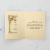 Eerste Heilige Communie Katholieke Rozen Dank u Bedankkaart (Binnen)