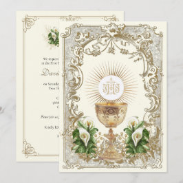 Eerste Heilige Communie Kelk Eucharistie Calla Lil Kaart