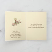 Eerste Heilige Communie Kelk Host Bloemen Kaart (Binnen)