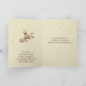 Eerste Heilige Communie Kelk Host Bloemen Kaart (Binnen)