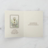 Eerste Heilige Communie Kelk Host Bloemen Kaart (Binnen)