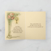 Eerste Heilige Communie Kelk Host Rozen Kaart (Binnen)