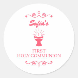 Eerste Heilige Communie Kelk Sticker Voor Meisjes