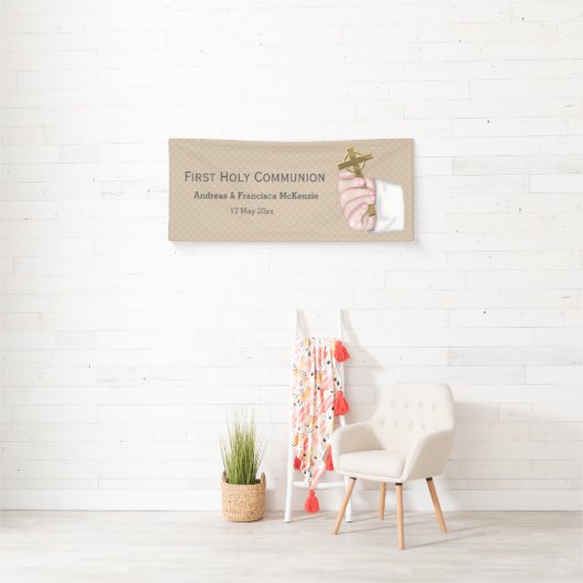 Eerste Heilige Communie * kies achtergrondkleur Spandoek (Insitu)