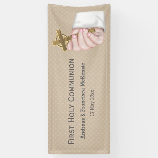 Eerste Heilige Communie * kies achtergrondkleur Spandoek (Verticaal)