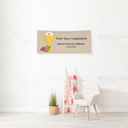 Eerste Heilige Communie * kies achtergrondkleur Spandoek (Insitu)