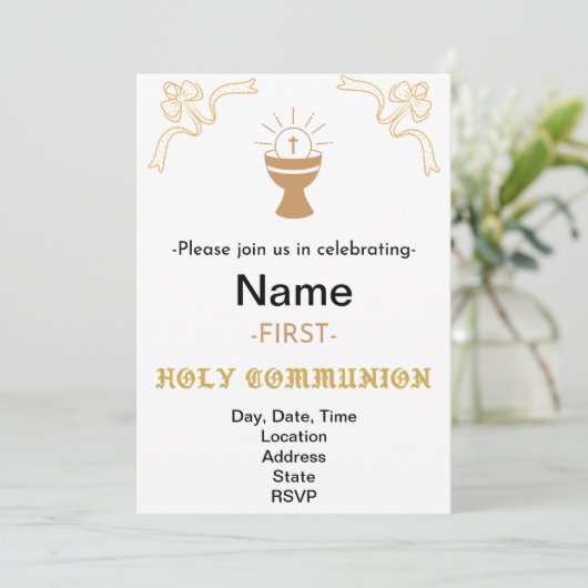 EERSTE HEILIGE COMMUNIE KLASSIEKER KAART (Staand voorkant)