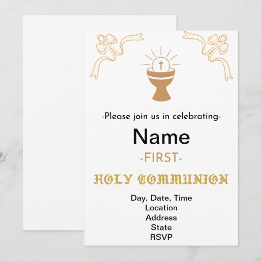 EERSTE HEILIGE COMMUNIE KLASSIEKER KAART (Voorkant / Achterkant)