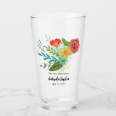 Eerste Heilige Communie Kleurrijke bloemen Glas (Voorkant)