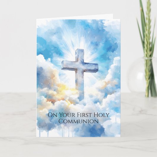 Eerste Heilige Communie Kruis Hemelse Zegen Kaart (Voorkant)