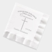 Eerste Heilige Communie Kruis Naam Datum Folie Servetten (Links)