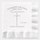 Eerste Heilige Communie Kruisnamendatum Folie Servetten (Voorkant)