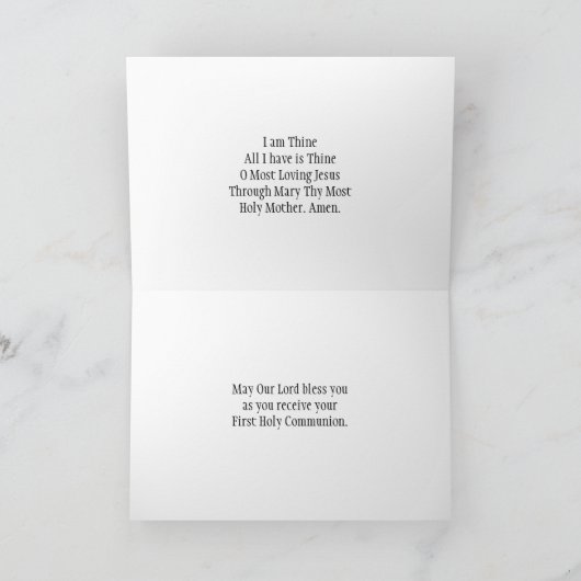 Eerste Heilige Communie Laatste Avondmaal Kaart (Binnen)