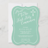 Eerste Heilige Communie Label Lijst en Kruis, Munt Kaart (Voorkant)