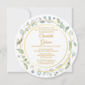 Eerste Heilige Communie Lauwerkrans Goud Ronde Kaart (Achterkant)