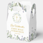 Eerste Heilige Communie Lauwerkrans Gouden Kruis Bedankdoosjes (Geopend)