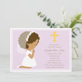 Eerste Heilige Communie - Lavender | Uitnodiging (Staand voorkant)