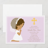 Eerste Heilige Communie - Lavender | Uitnodiging (Voorkant / Achterkant)