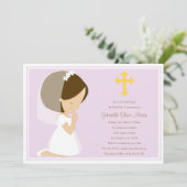 Eerste Heilige Communie - Lavender | Uitnodiging (Staand voorkant)