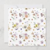 Eerste Heilige Communie Lente Zomer Wildbloem Kaart (Achterkant)