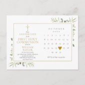 Eerste Heilige Communie Lentebloei Save The Date Aankondigingskaart (Voorkant)