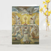 Eerste Heilige Communie lHost Chalice Angels Kaart (Gele Bloem)