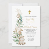 Eerste Heilige Communie Lief Kleine Lamsgroen Kaart (Voorkant)