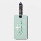 Eerste Heilige Communie, Manuscript in Zacht Groen Bagagelabel (Achterkant verticaal)