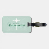 Eerste Heilige Communie, Manuscript in Zacht Groen Bagagelabel (Achterkant horizontaal)