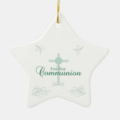 Eerste Heilige Communie, Manuscript in Zacht Groen Keramisch Ornament (Voorkant)