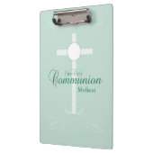 Eerste Heilige Communie, Manuscript in Zacht Groen Klembord (Links)