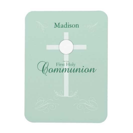 Eerste Heilige Communie, Manuscript in Zacht Groen Magneet (Verticaal)