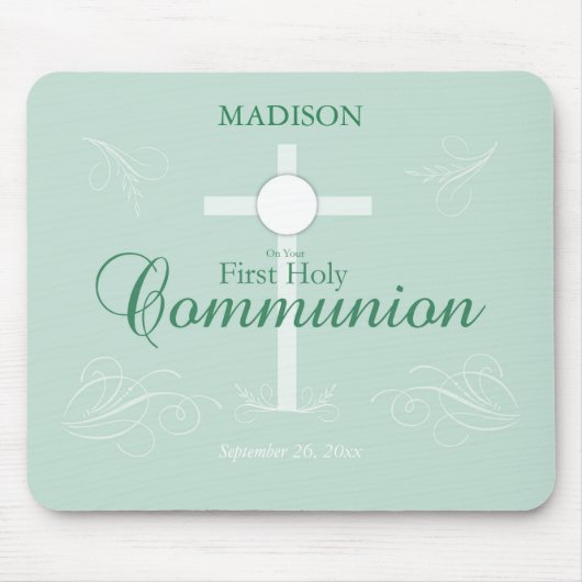 Eerste Heilige Communie, Manuscript in Zacht Groen Muismat (Voorkant)