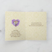 Eerste Heilige Communie Meisje Angel Lavendel Bloe Kaart (Binnen)