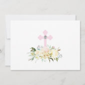 Eerste Heilige Communie Meisje Bloemenkruis FOTO Kaart (Achterkant)