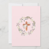 Eerste Heilige Communie Meisje Blush Roze Kelk Kaart (Achterkant)